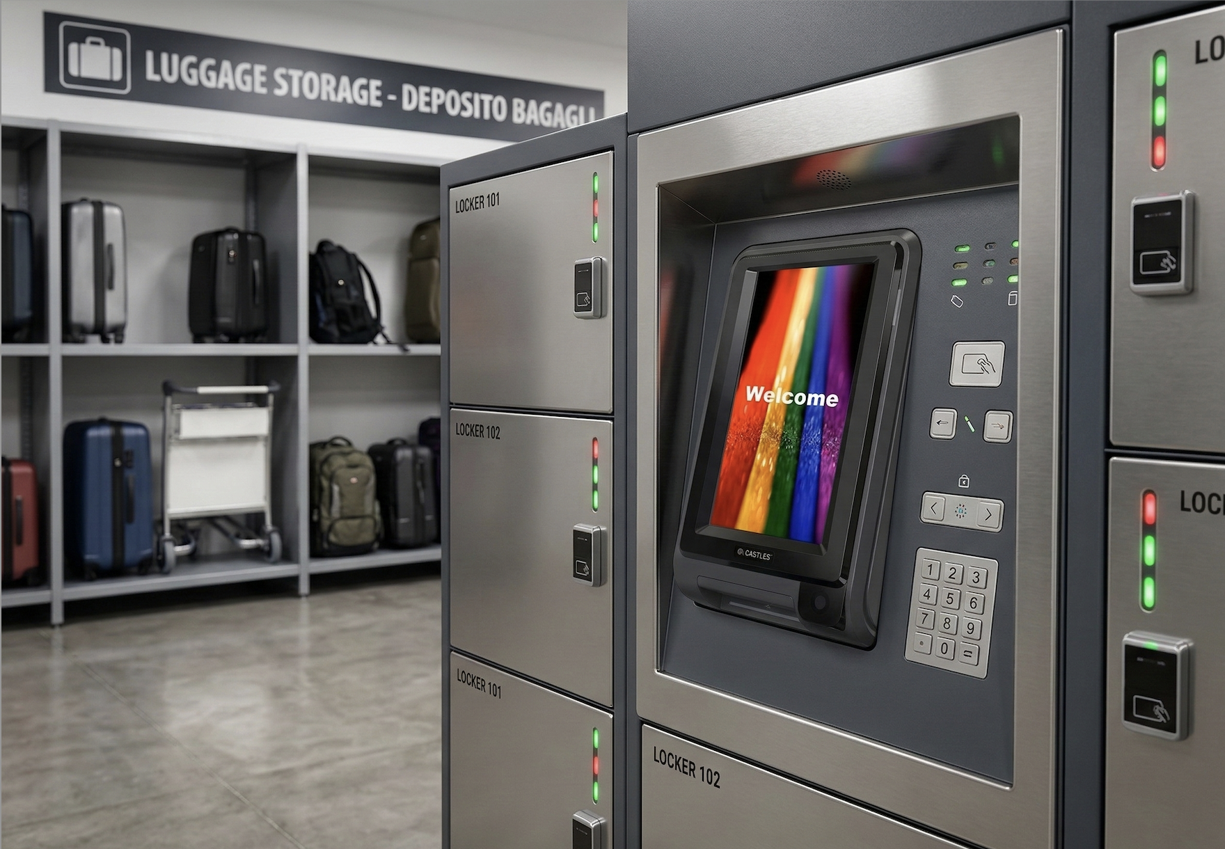 S1U2 terminal on smart locker for package pickup