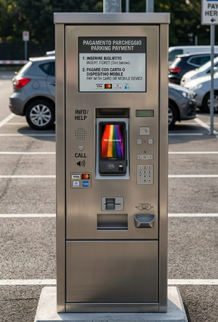 S1U2 terminal at parking lot pay station